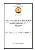 Tóm tắt Luận văn Thạc sĩ Luật kinh tế: Pháp luật về bảo vệ quyền của người dùng trong hợp đồng cấp quyền người dùng cuối, qua thực tiễn ở tỉnh Gia Lai