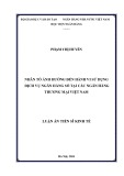 Luận án Tiến sĩ Kinh tế: Nhân tố ảnh hưởng đến hành vi sử dụng dịch vụ ngân hàng số tại các NHTM Việt Nam