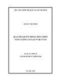 Luận án Tiến sĩ Kinh tế chính trị: Quan hệ lợi ích trong phát triển năng lượng tái tạo ở Việt Nam