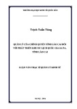 Luận văn Thạc sĩ  Quản lý kinh tế: Quản lý của chính quyền tỉnh Lào Cai đối với phát triển khu du lịch quốc gia Sa Pa, tỉnh Lào Cai