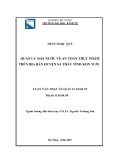 Luận văn Thạc sĩ Quản lý kinh tế: Quản lý nhà nước về an toàn thực phẩm trên địa bàn huyện Sa Thầy, tỉnh Kon Tum