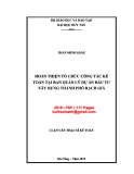 Luận văn Thạc sĩ Kế toán: Hoàn thiện tổ chức công tác kế toán tại Ban quản lý dự án đầu tư xây dựng thành phố Rạch Giá