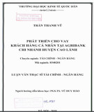 Luận văn Thạc sĩ Tài chính ngân hàng: Phát triển hoạt động cho vay khách hàng cá nhân tại Ngân hàng TMCP Bảo Việt