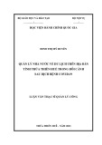 Luận văn Thạc sĩ Quản lý công: Quản lý nhà nước về du lịch trên địa bàn tỉnh Thừa Thiên Huế trong bối cảnh sau dịch bệnh