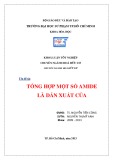 Khóa luận tốt nghiệp: Tổng hợp một số amide là dẫn xuất của