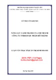 Luận văn Thạc sĩ Quản trị kinh doanh: Năng lực cạnh tranh của chi nhánh Công ty TNHH Dược phẩm Đô thành